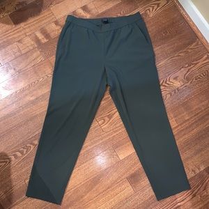 Ann Taylor Elastic Waistband Olive Work Pants